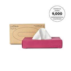LastTissue Box Wielorazowe chusteczki higieniczne zestaw 18 szt. w czerwonym etui - LastObject