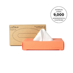 LastTissue Box Wielorazowe chusteczki higieniczne zestaw 18 szt. w brzoskwiniowym etui - LastObject