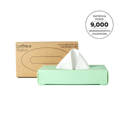 LastTissue Box Wielorazowe chusteczki higieniczne zestaw 18 szt. w zielonym etui - LastObject
