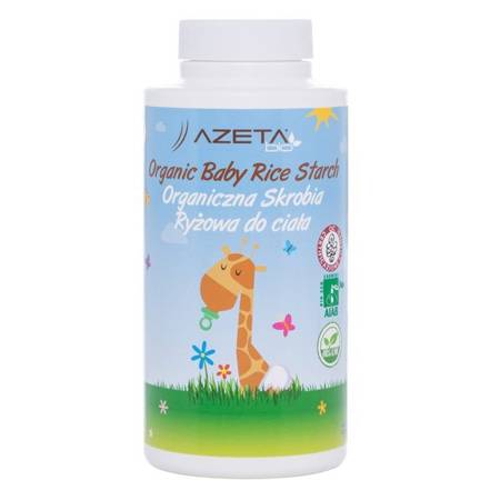 Organiczna skrobia ryżowa do kąpieli emolient dla niemowląt 100 g – Azeta Bio
